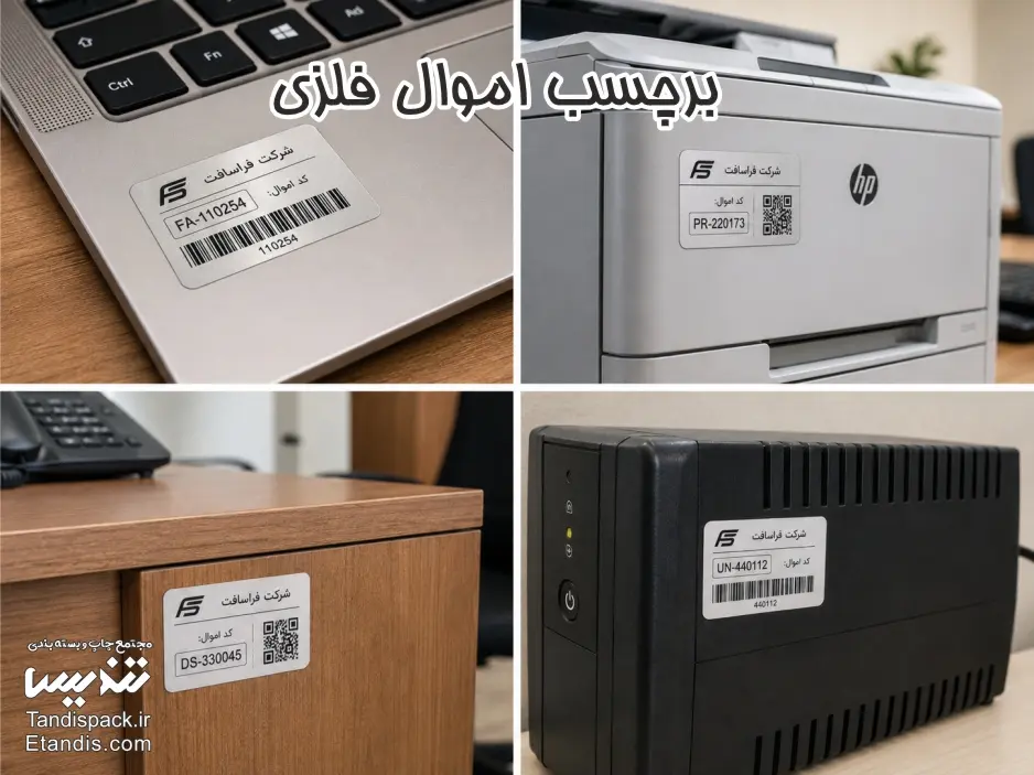 چاپ برچسب اموال 44 برچسب اموال فلزی