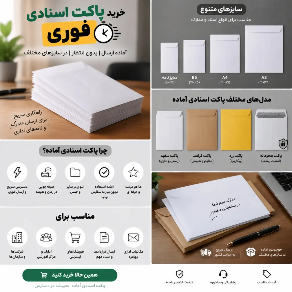پاکت اسنادی آماده 27 خرید پاکت اسنادی فوری