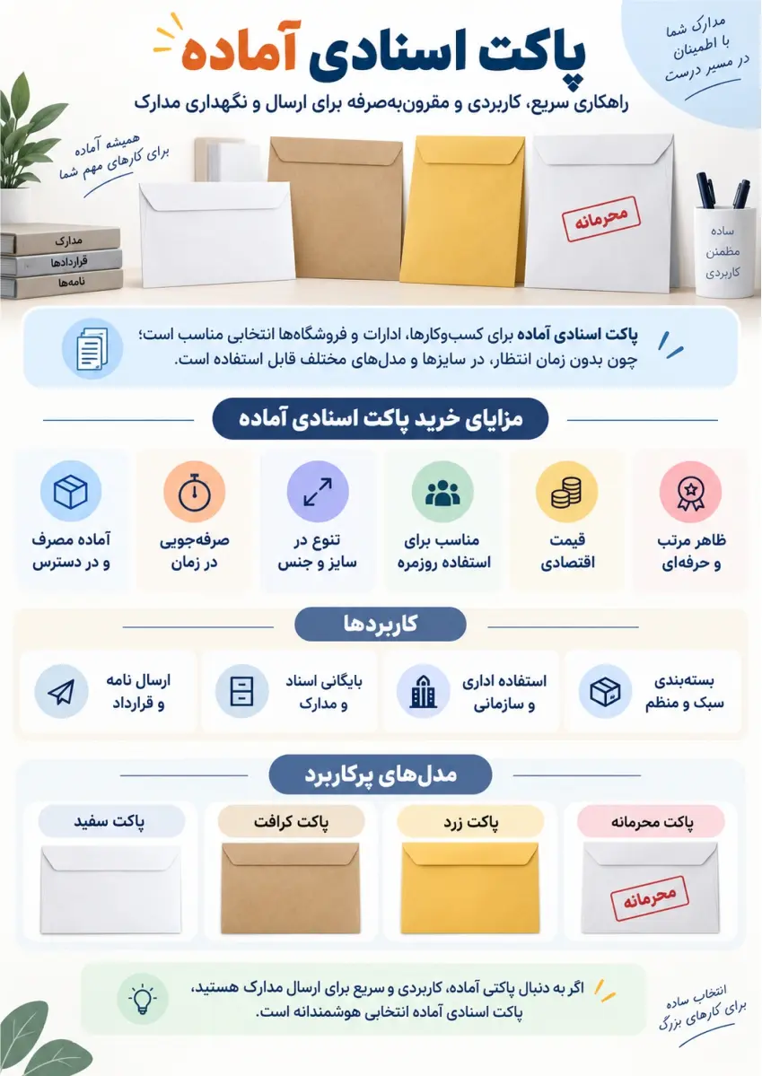 پاکت اسنادی آماده 14 پاکت اسنادی آماده کاغذی