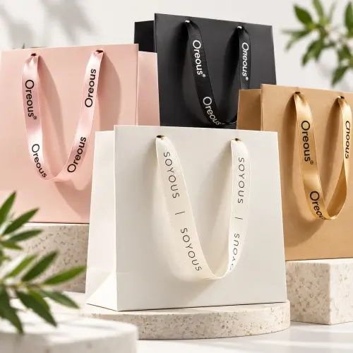 خدمات و مشخصات قیمت ساک دستی کاغذی آماده 6 Custom Printed Shopping Bag Handles